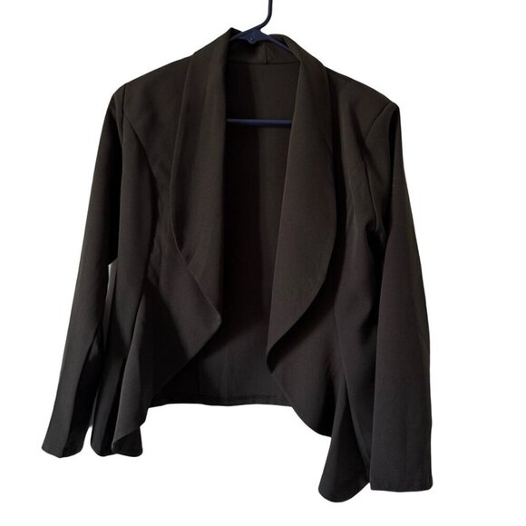 Drape Open Front Blazer Jacket Black Size Small - Picture 1 of 7